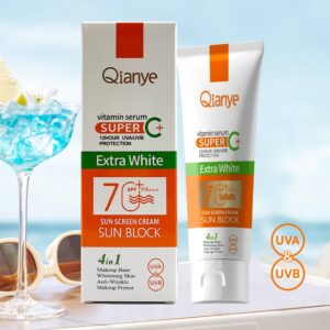 Qianye SPF70 PA++++ Vitamin C 4-in-1 Sunscreen Cream（80g）