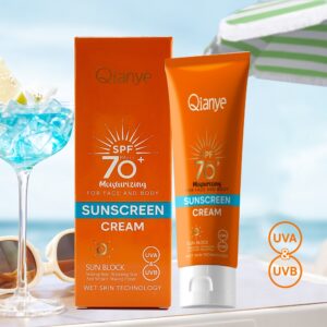 Qianye SPF70+ PA++++ Moisturizing Sunscreen Cream（80g）