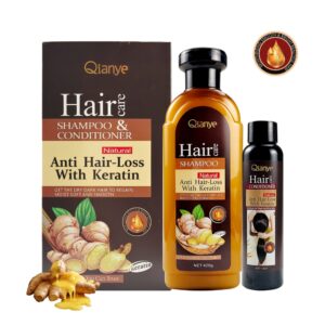 Qianye Ginger Keratin Anti Hair-Loss Shampoo & Conditioner Set (420g Shampoo + 100ml Conditioner)